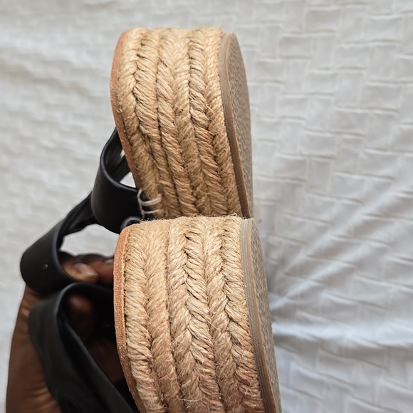 rag & bone August Leather Wedge Platform Sandals In Black - Picture 7 of 8